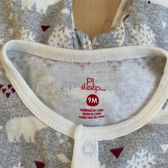 PL Sleep by Petit Lem Footed Pajama unisex Sleeper BNWOT holiday winter - Picture 5 of 5